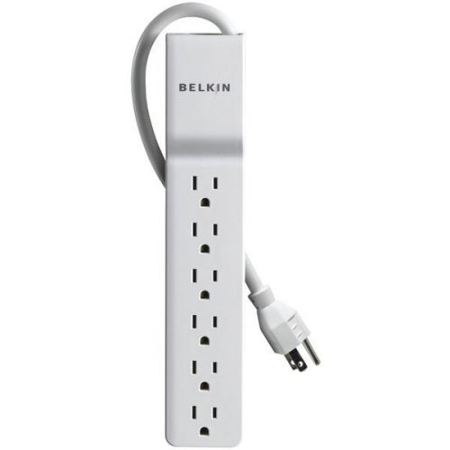 Belkin BE106001-06R 6-Outlet Surge Protector - White - 6ft Cord