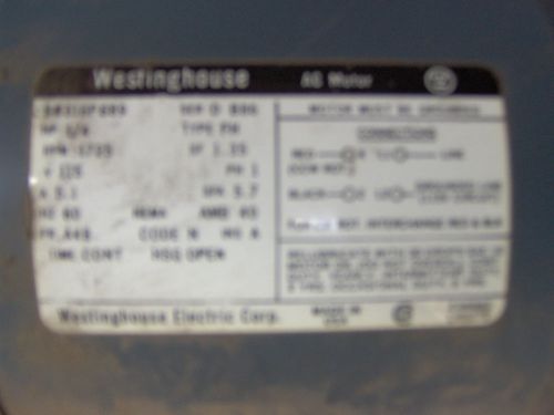 WESTINGHOUSE AC MOTOR  1/4 HP NEW OLD STOCK