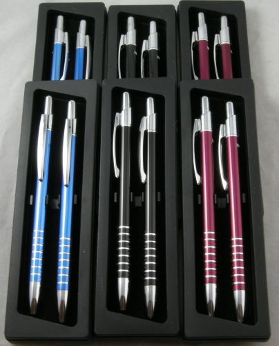 6 Brand New Executive Ballpoint Pen &amp; .7mm Pencil Sets - 3 Colors