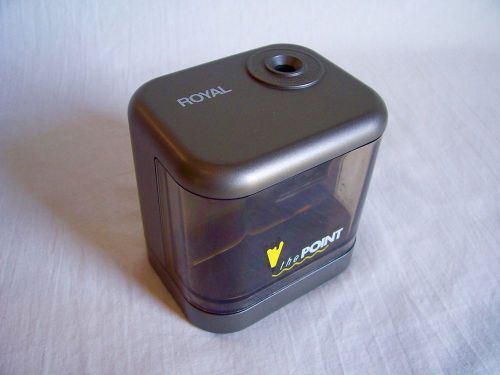 Royal The Point Battery Operated Electronic Pencil Sharpener Portable EUC Gray