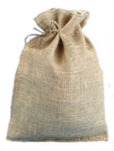 10&#034; X 14&#034; Burlap Bags with Drawstring - Lot of 10