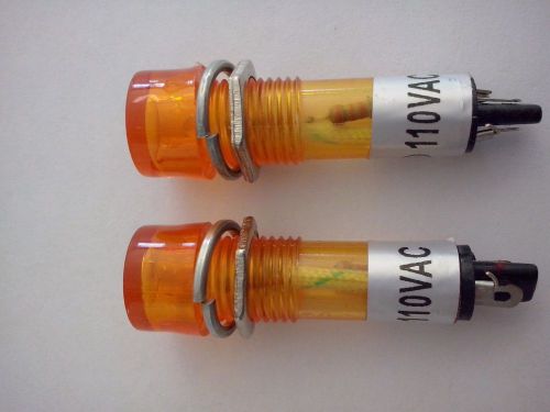 Panel Mountable 120 VAC Indicator Light, color Yellow, (2-Pack).