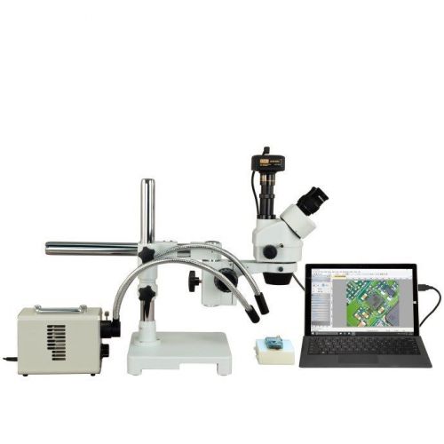 Omax 2.1x-225x 14mp digital zoom boom stereo microscope+30w led fiberoptic light for sale