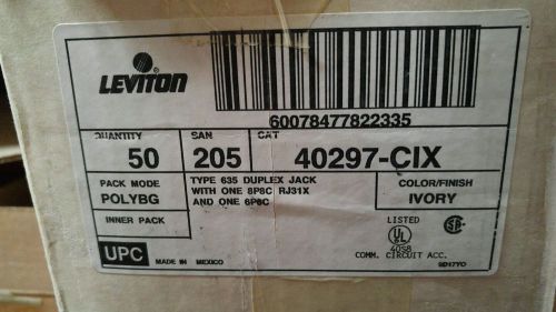 Leviton 40297-CIX Type 635 Duplex Jack with one 8p8c rj31x and one 6p6c  Lot of