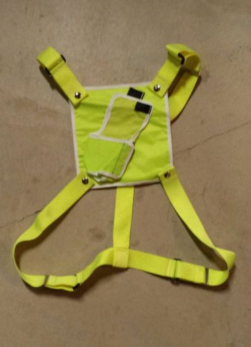 Florescent Green chest mount radio holster for railroad &amp; first responder use