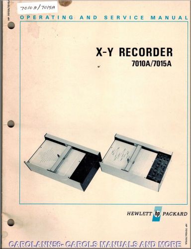 HP Manual 7010A 7015A X-Y RECORDER