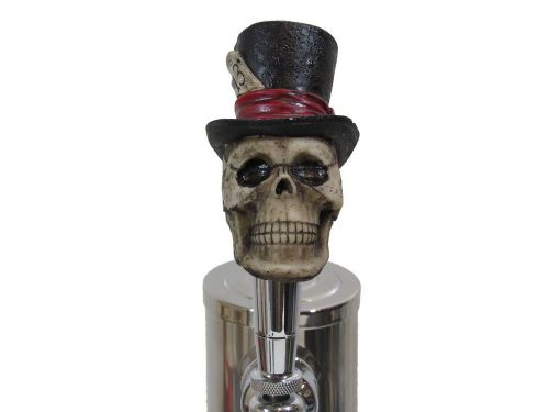 Lucky 13 top hat skull head biker tap handle beer sports bar brew keg party ale for sale