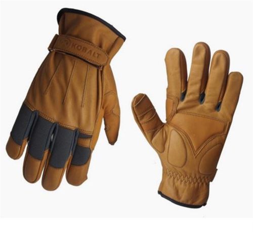 Kobalt Large Men&#039;s Leather Palm Work Gloves Jobsite Safety Hand Palm Protection