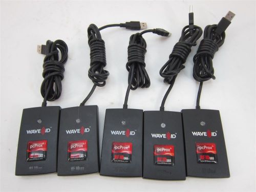 Lot of 5 rf ideas rdr-6082aku pcprox hid wave id usb badge card readers for sale