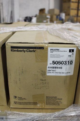 Kimberly clark pfe-xtra powder free latex exam gloves large case of 500 for sale