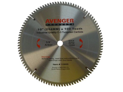 Avenger av-10900 aluminum cutting saw blade 10-inch by 100 tooth 5/8-inch arb... for sale