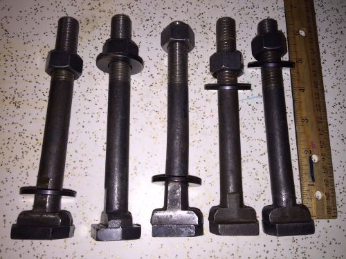 Forged T-Slot Bolts, 5 Pcs, 5/8-11 Tpi, 6&#034; Long, T Bolts, With Washer + Nut