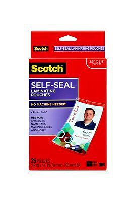 Scotch® Self-Laminating ID Protectors LS852G, Includes Clips