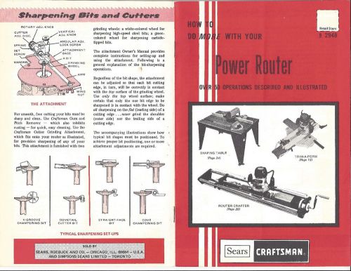 1977 How To Do More with Your Power Router Manual, Sears Roebuck Craftsman
