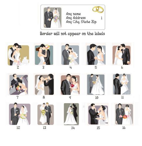 30 personalized address labels bride &amp; groom wedding buy 3 get 1 free(bg1) for sale