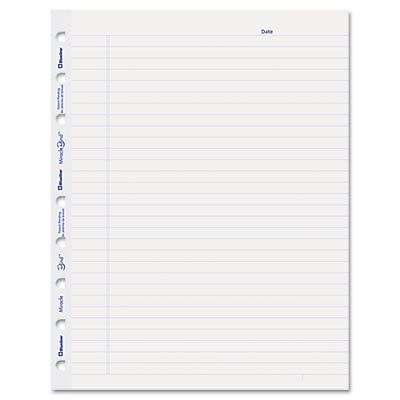 MiracleBind Ruled Paper Refill Sheets, 9-1/4 x 7-1/4, White, 50 Sheets/Pack