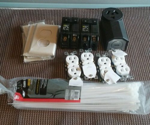 Leftover new electrical supplies outlets covers dryer outlet square d breakers for sale