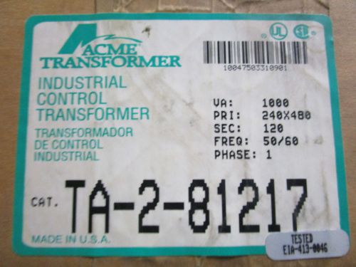 ACME TRANSFORMER 1000VA TA-2-81217 *NEW IN BOX*