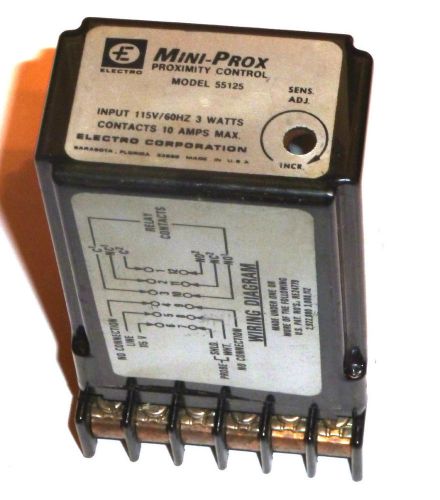 Electro Corporation Mini-Prox Proximity Control Model 55125 115VAC 60 Hz 3W 10A