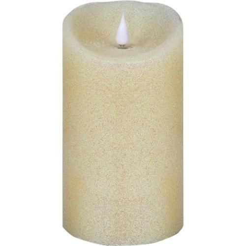 Aluratek 7&#039;&#039; Flameless LED Wax Candle Glitter Height Ivory ALC3507F