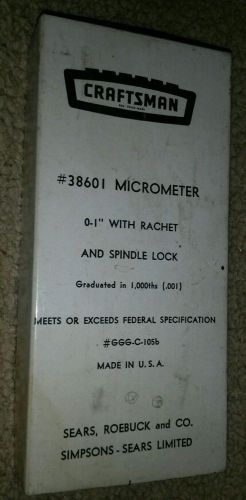 Vintage craftsman micrometer #38601 for sale