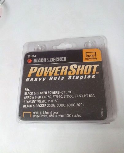 NEW IN PACKAGE 1000 Black &amp; Decker PowerShot Heavy Duty Staples Part#: 97-014