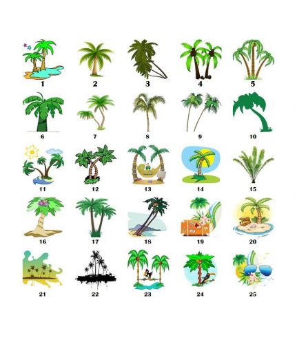 30 Square Stickers Seals Favor Tags Palm Trees Beaches Buy 3 get 1 free (p1)