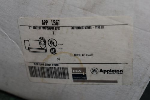 Appleton electric products lr67 2” grayloy fm7 conduit body type lr open box 1 for sale