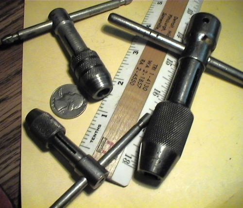 3 vintage machinist  t-handle tap wrench&#039; for sale