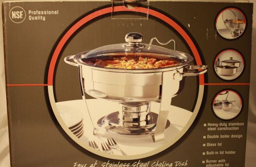NIB NSF Professional Quality 4 QT Hvy Dty stainless Chafing Dish Double boiler
