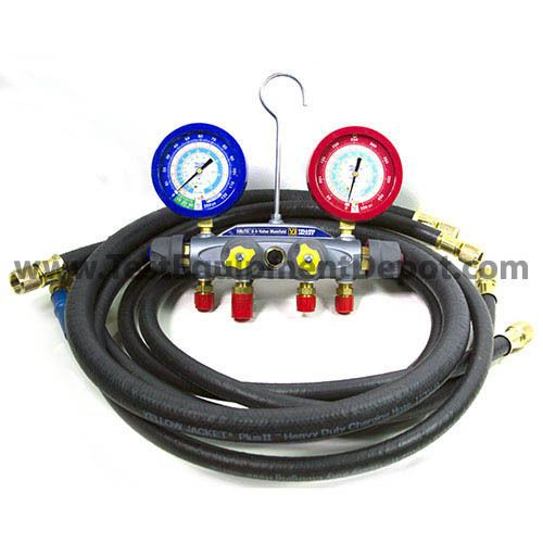 Yellow jacket 46094 brute ii test &amp; charge manifold(f/c) liquid gauge for sale