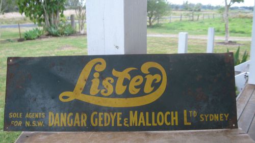 RARE VINTAGE 1930/40s LISTER ADVERTISING TIN SIGN