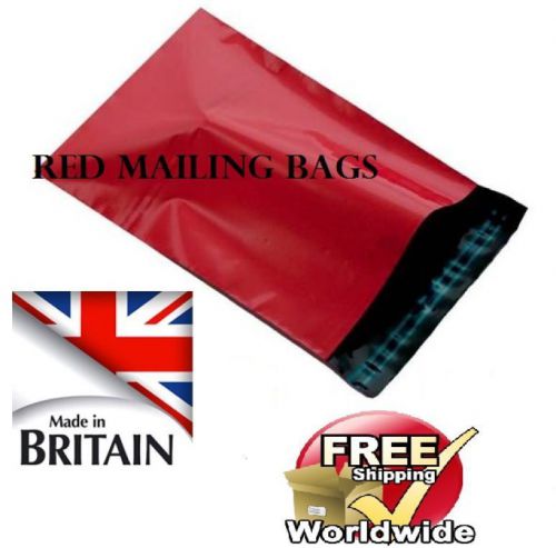 Red Mailing Bags 55 Micron 16.5 x 23 cm (6&#034; x 9&#034;) Permanent Self-Seal 10 - 1000