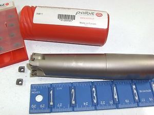 PALBIT 1-1/4&#034; INDEXABLE HIGH FEED END MILL WITH INSERTS