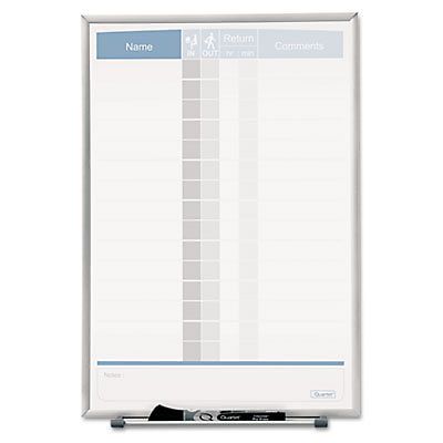 Vertical Matrix Employee Tracking Board, 11 x 16, Aluminum Frame, Sold as 1 Each