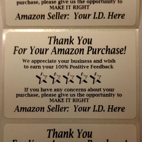 500 Customized Your ID Thank Amazon Purchase FB Label Sticker 3&#034; x 2&#034;