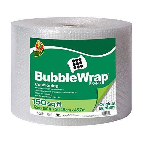 Large Cardboard Delivery Moving Bubble Wrap 12-Inches x 150-Feet Single Roll