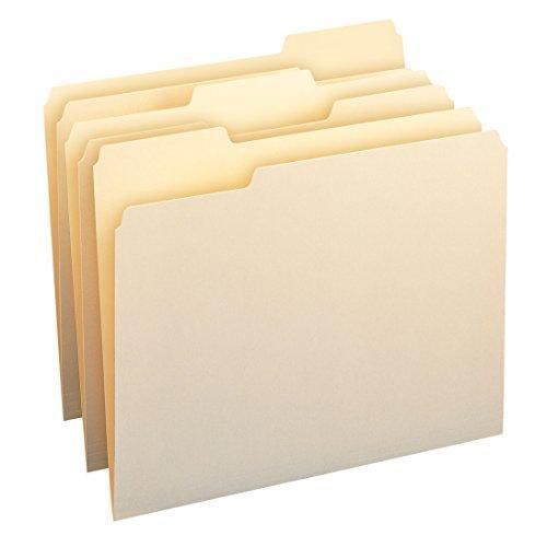 Smead File Folder, 1/3-Cut Tab, Assorted Position, Letter Size, Manila, 24 per