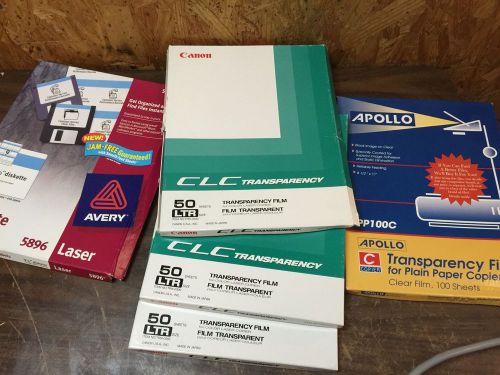Lot of 250 Sheets Avery Canon CLC Apollo Transparency Film 8 1/2 X 11