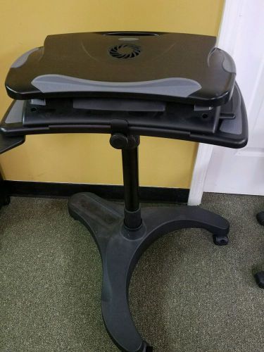 Mobile Computer desk, stand. Adjustable height, mouse pad
