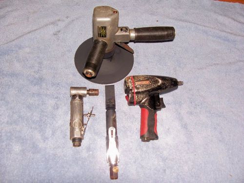 Lot Of 4 Heavy Duty Air Tools With Chisel And 7&#034; Vertical Air Polisher Lot #8