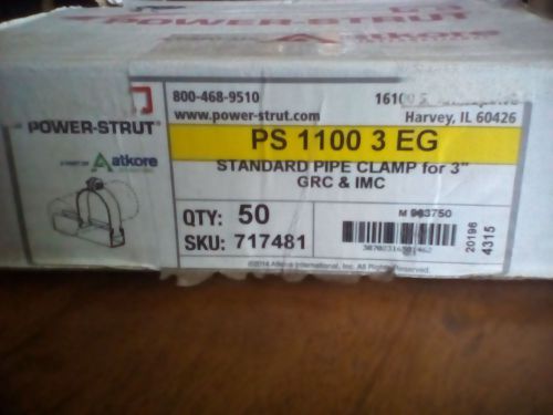 Box of 50 Power Strut PS 1100 3 EG 3” Standard Pipe Clamp GRC IMC