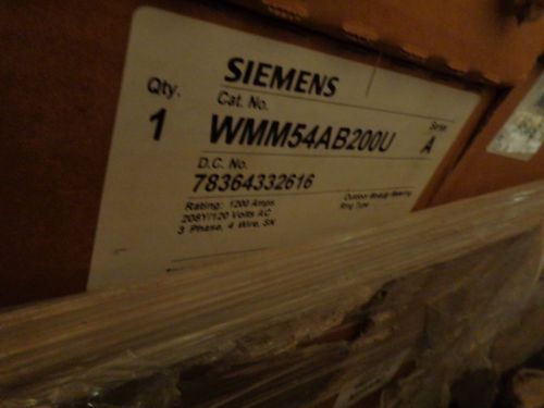 NEW IN BOX SIEMENS 1200A RATED 200A/POSITION METERSTACK CAT# WMM54AB200U  SER.A