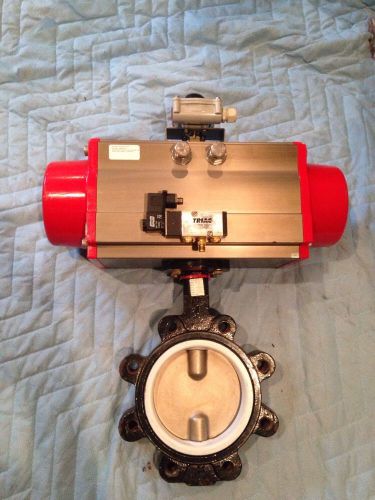 Triac actuator 2r850sr with 6&#034; butterfly valve and limit switch box for sale