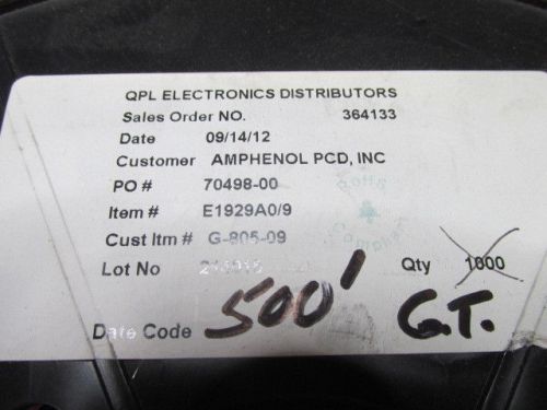 500&#039; spool of e1929a0/9 black &amp; white wire for sale
