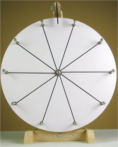 16&#034;ydl® tabletop white dry erase fortune prize wheel 10slots wood stand spinning for sale