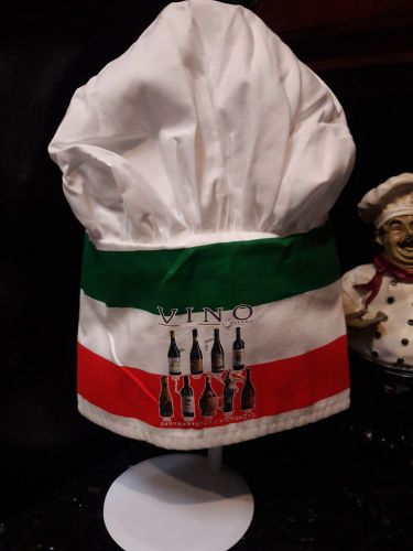 Vintage style Chef Hat Cook Gourmet &#034;Vino Italiano&#034; Wine Promo Pouffy Hat