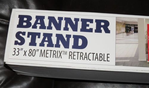 33&#034; x 80&#034; Metrix Retractable Sign RED SALE Banner Fabric Advertising Stand