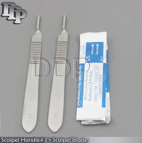 2 SCALPEL KNIFE HANDLE #3 + 20 STERILE SURGICAL BLADE #11
