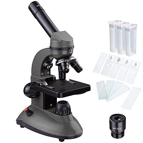 AW 40X-1000X Student Biological Science Cordless Microscope Dual Light Glass
